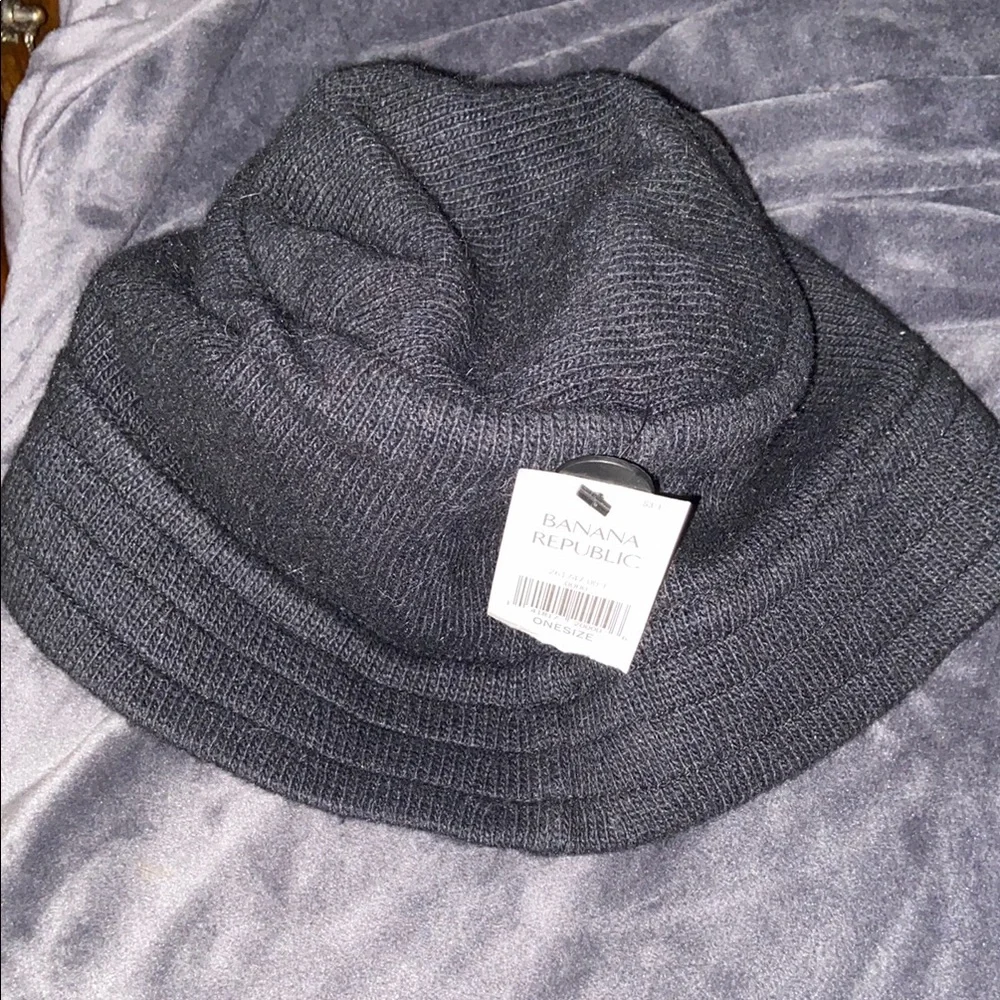 Banana Republic Bucket HatBlack Wool Angora Rabbit Hair Blend OS NWT